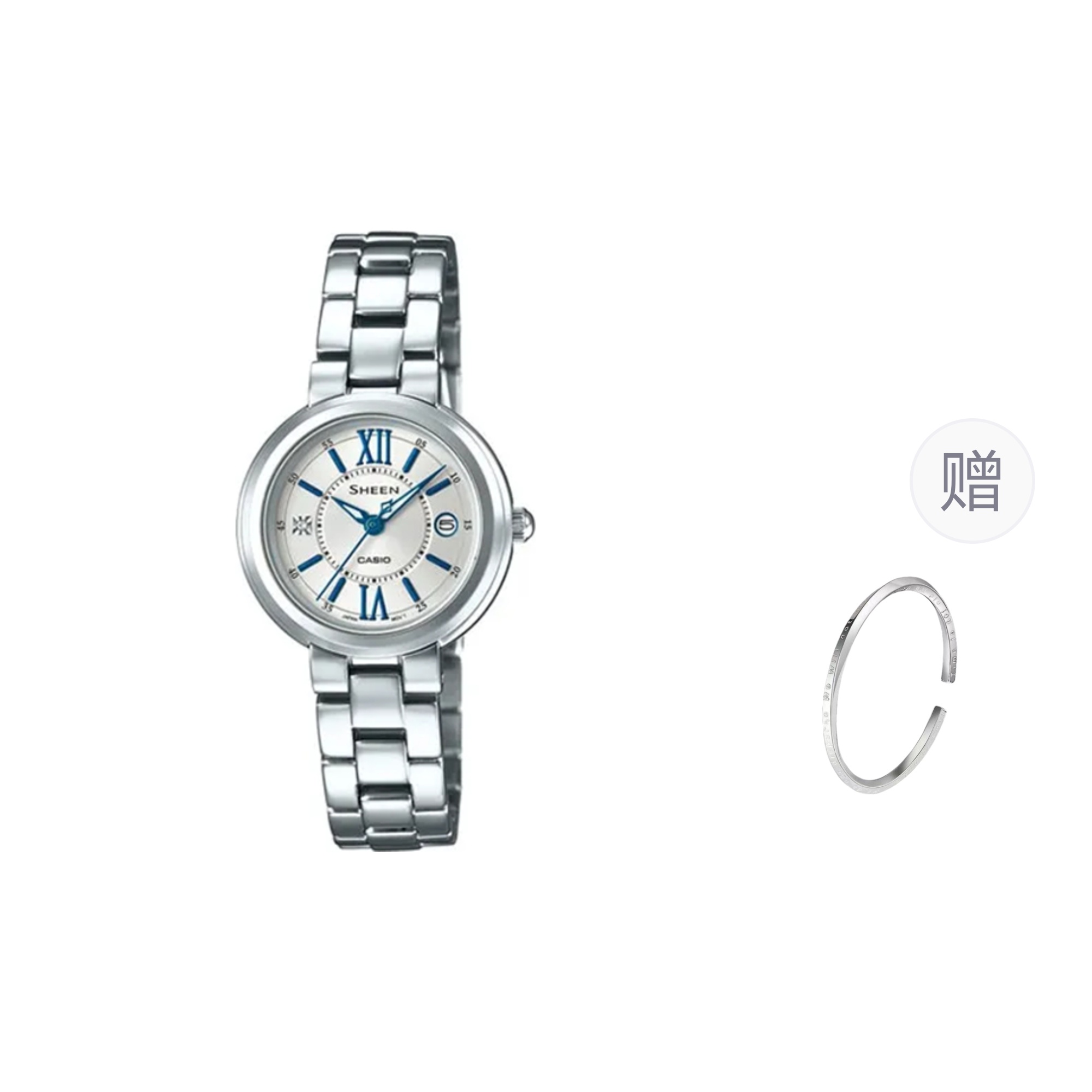 

CASIO Часы Women's SHEEN Silver Watch, Silver Dial