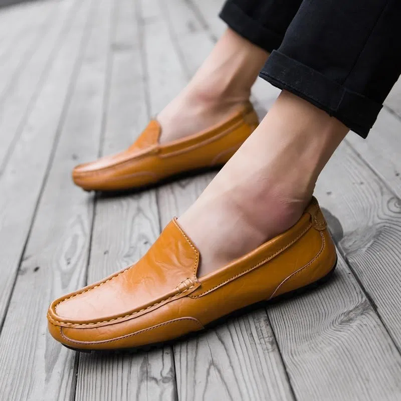 Лоферы мужские, кожа, Moccasins, Yellow Brown PUGHGAETZF — фото 4