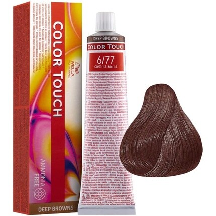 

Полуперманентная краска для волос Professionals Color Touch номер 6/77 — темно-коричневый интенсивный блондин 60 мл, Wella
