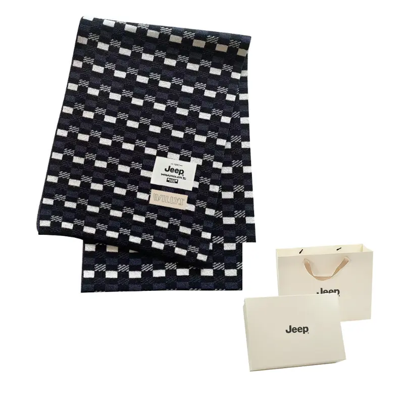 

Шарф из полиэстера Unisex Jeep, синий черный белый