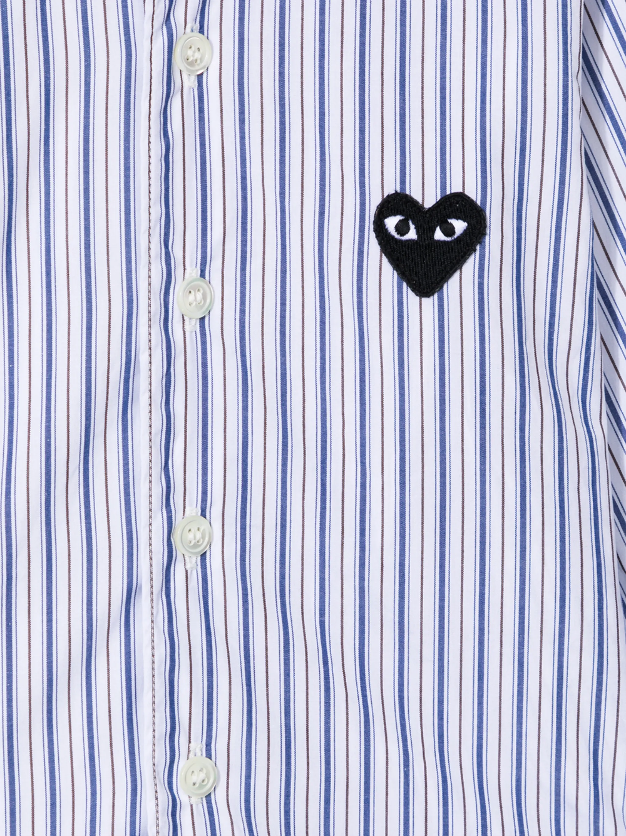 Полосатая рубашка на пуговицах Comme Des Garçons Play Kids, синий — фото 3