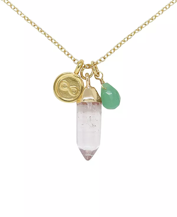 

Ожерелье с подвесками из кристаллов и драгоценных камней Charged, aventurine