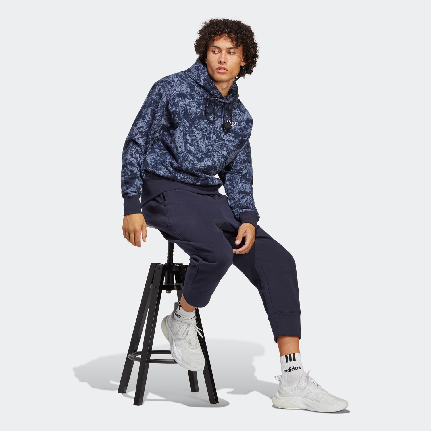 Толстовка унисекс серебристо-фиолетовая Adidas, серебристо-фиолетовый — фото 3