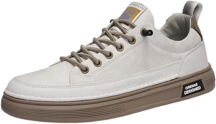 

Мужские повседневные спортивные кроссовки - с круглым носком и шнуровкой - верх из ПУ - подходят для всех сезонов года Hoalox, бежевый