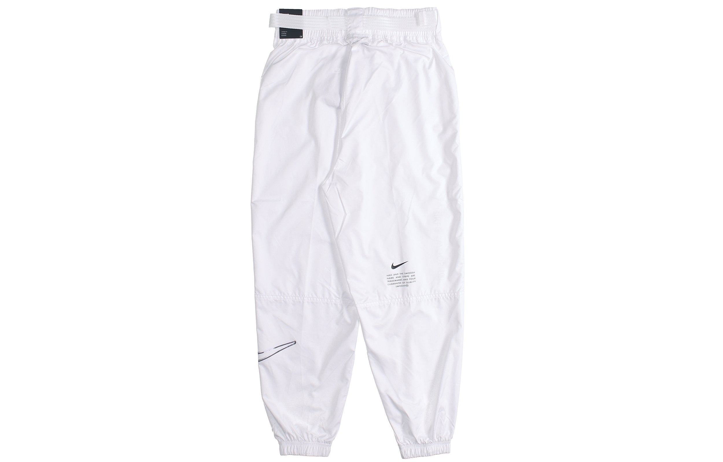Спортивные брюки (WMNS) Nike Logo Printing Sports Adjustable Belt Bundle Feet Woven Long Pants/Trousers Autumn White DJ8997-100 — фото 2
