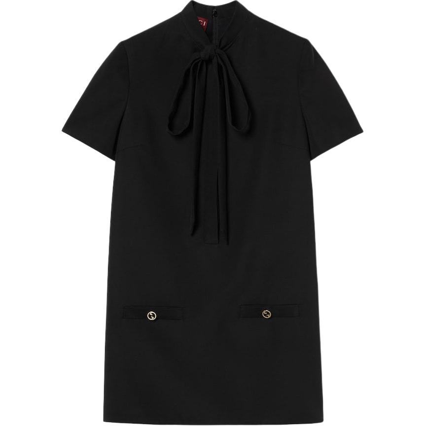 Платье Cady с деталями в технике тай-дай GUCCI, черный — фото 3