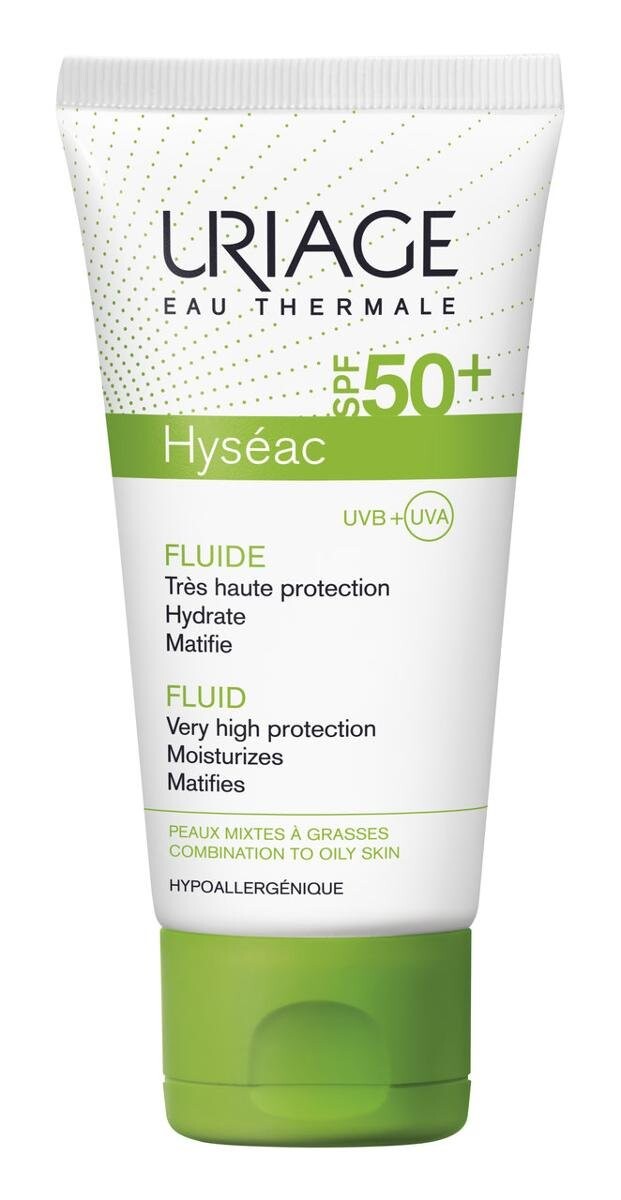 

Uriage Hyseac, солнцезащитный флюид для кожи, склонной к акне, SPF 50, 50 мл