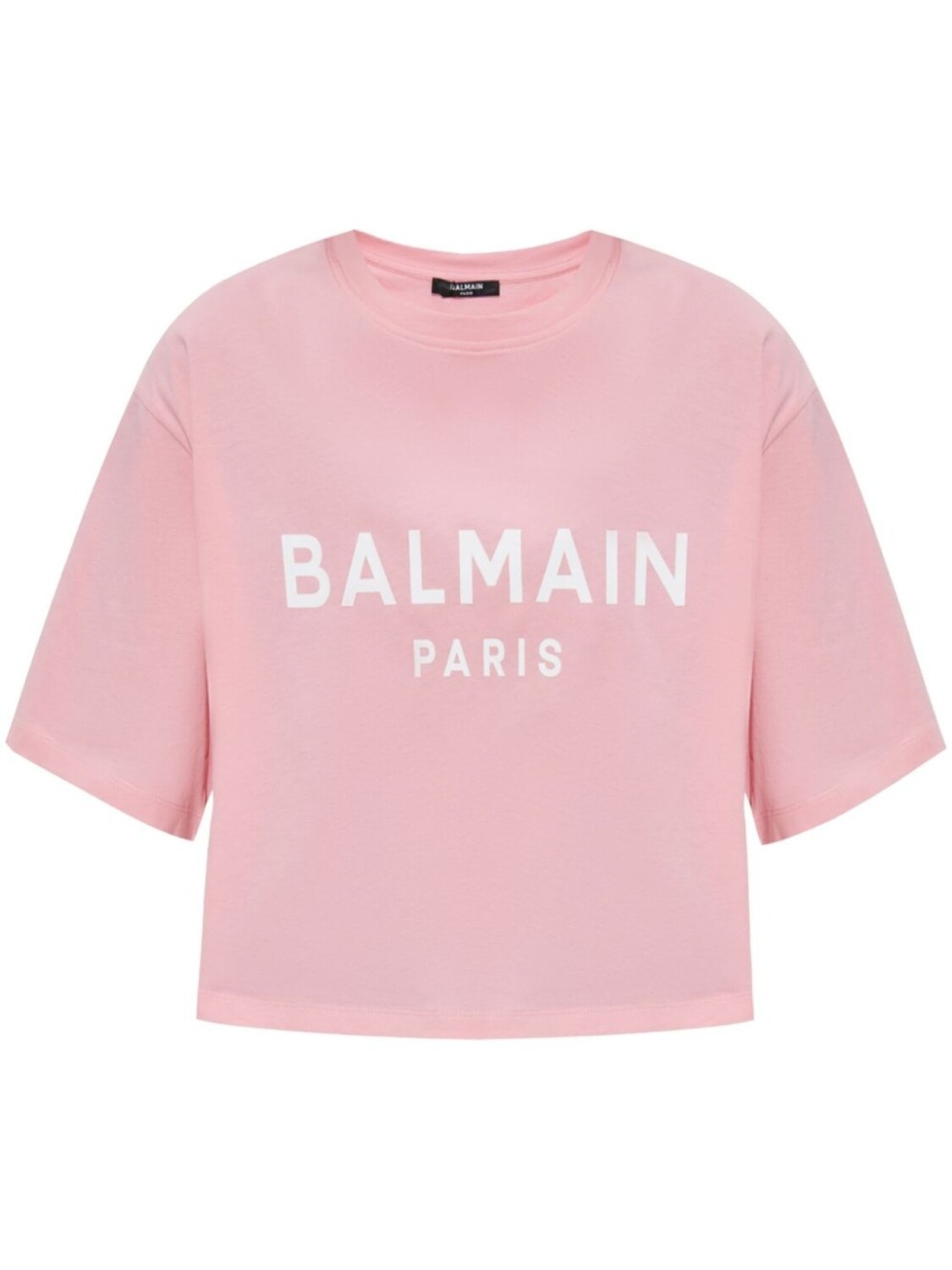 

Футболка из хлопка с логотипом Balmain, розовый