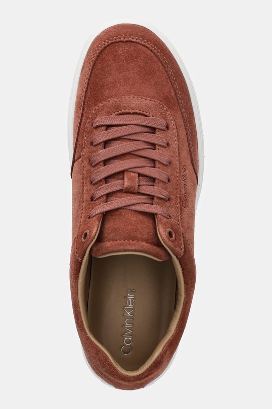 Замшевые кроссовки Clean Cup Low Laceup Oxf Su Calvin Klein, коричневый — фото 4