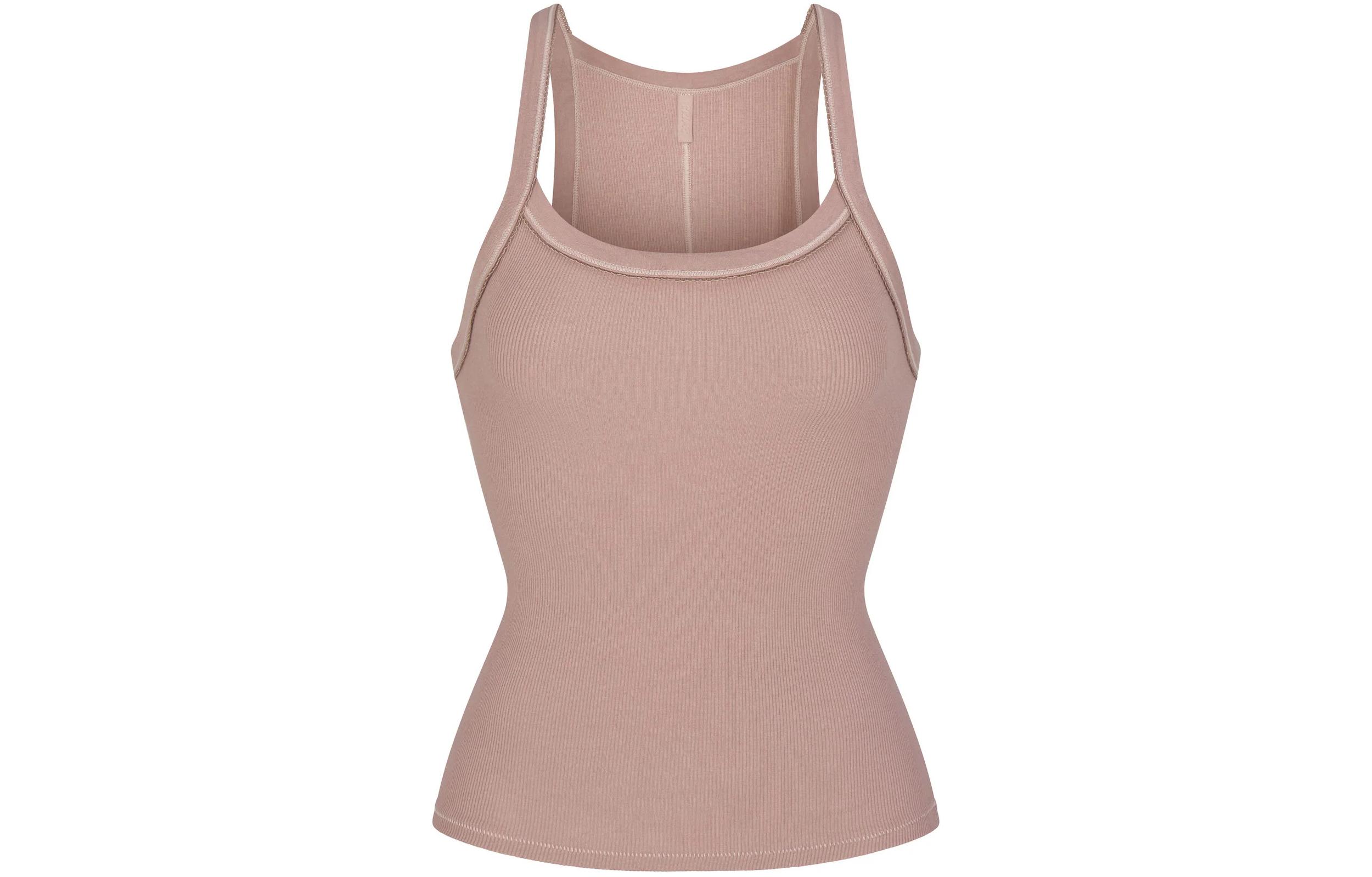 

Футболка-майка SKIMS женская UMBER/Коричневый землистый тон, UMBER/Землистый тон