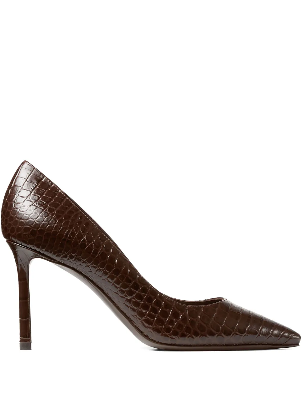 Туфли Romy 85 с тиснением под кожу крокодила JIMMY CHOO, коричневый
