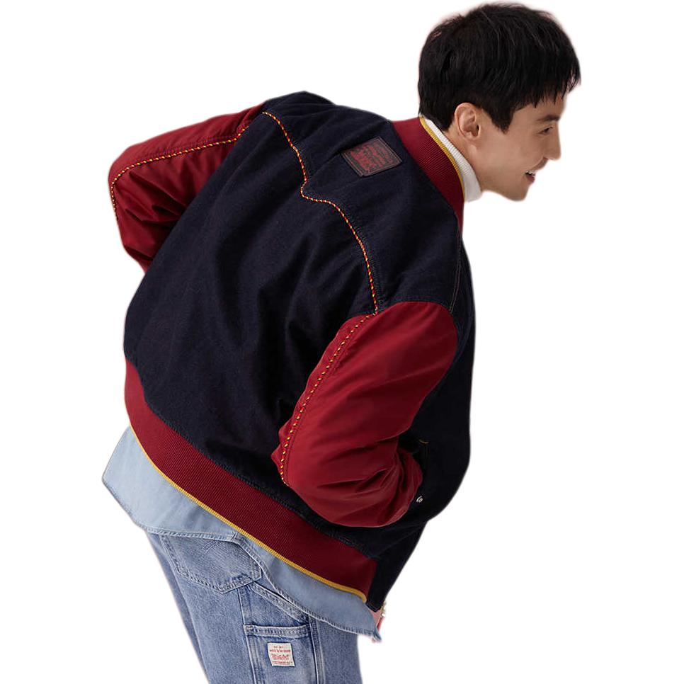 Levis Джинсовая куртка Levi's мужская синяя красная, Blue Red — фото 4
