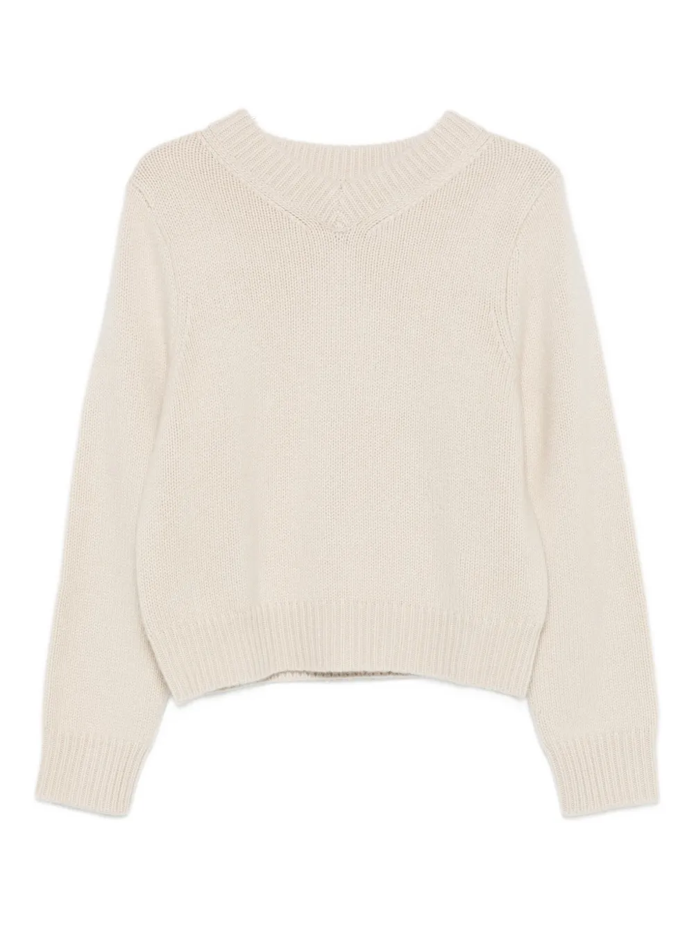 

Джемпер крупной вязки с V-образным вырезом Soft Goat, нейтральный