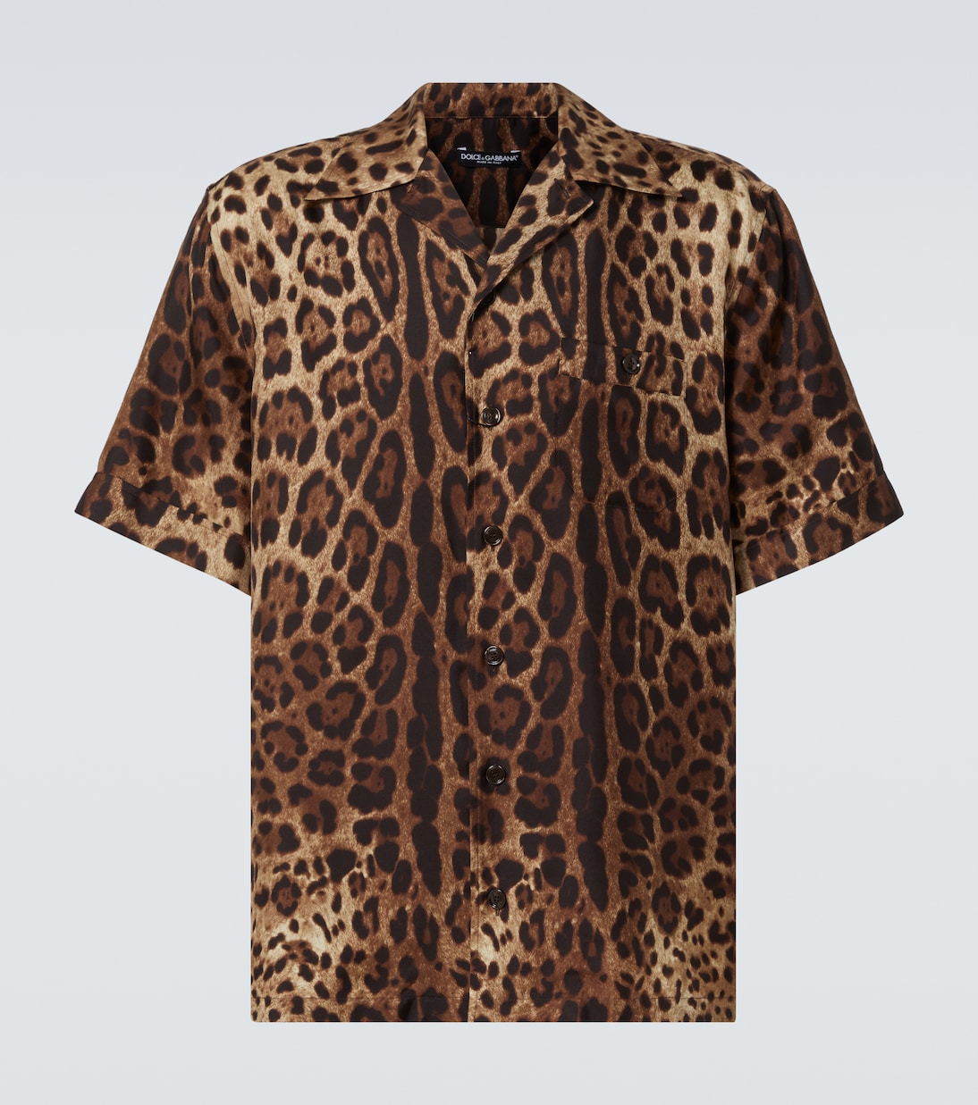 

Шёлковая рубашка для боулинга с леопардовым принтом Dolce&Gabbana, Leo New