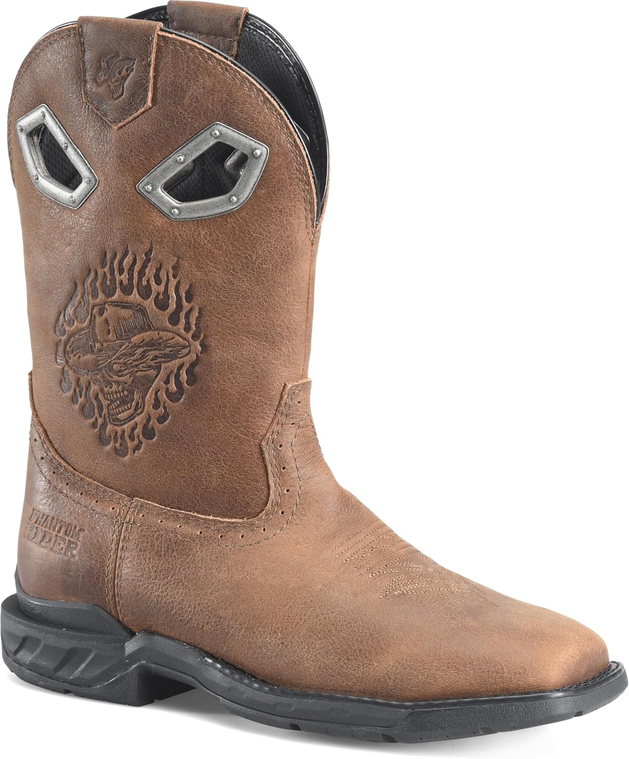 

Мужские ботинки PHANTOM RIDER Roper - премиальная кожаная западная обувь с прочной подошвой и классическим декоративным швом, коричневый