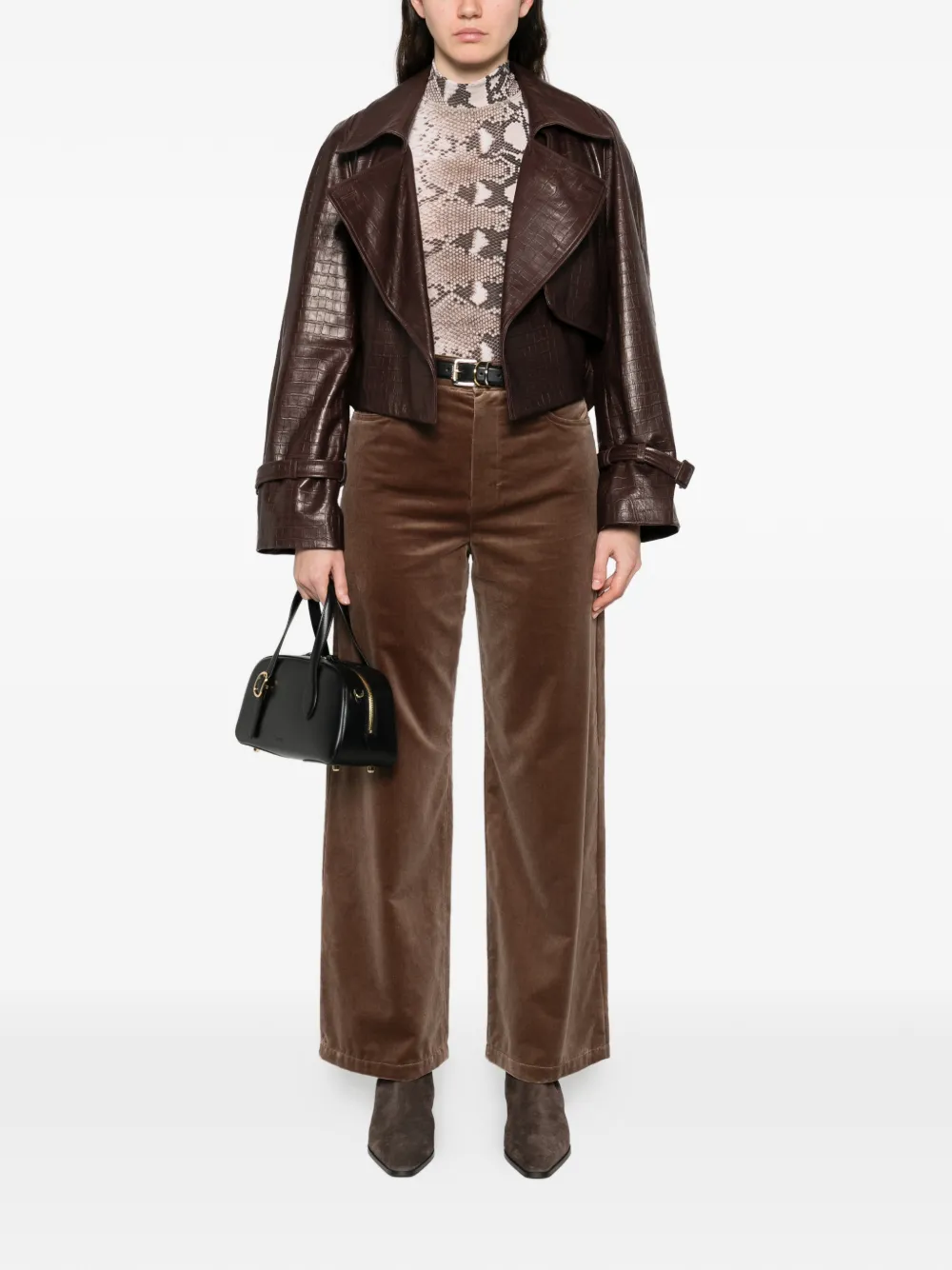 Брюки с карманами "Эйфелева башня" Max Mara, коричневый — фото 2