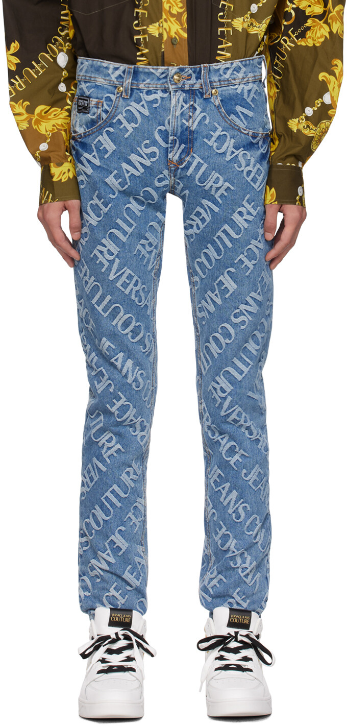 

Синие джинсы с цифрами Versace Jeans Couture