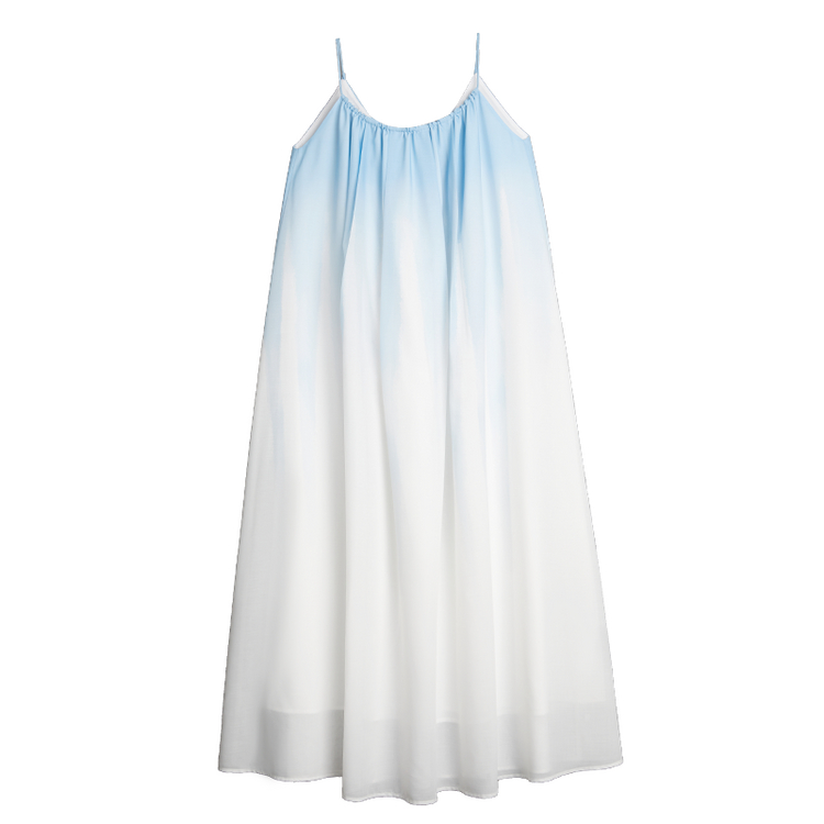 

ELLE Слип-платье Women's Blue Crew Neck Moderate Long