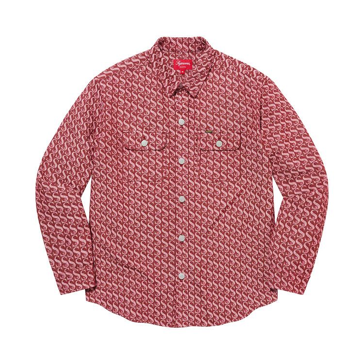 

Рубашка Supreme Monogram Denim Shirt, Red