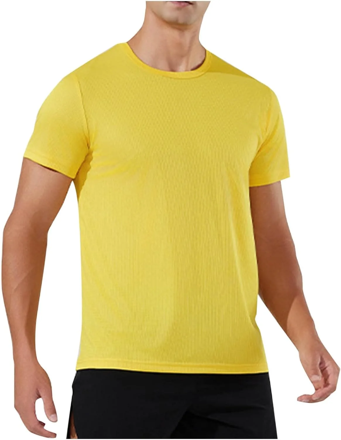 

Мужская футболка для тренировок с коротким рукавом Crewneck, Quick Dry, Breathable FZYLQY