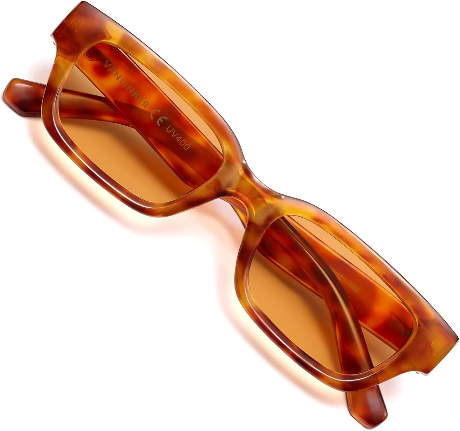 

Поляризованные модные маленькие узкие квадратные солнцезащитные очки VANLINKER «кошачий глаз» для женщин в стиле ретро-винтаж VL9846, Light Tortoise Frame Light Orange Lens