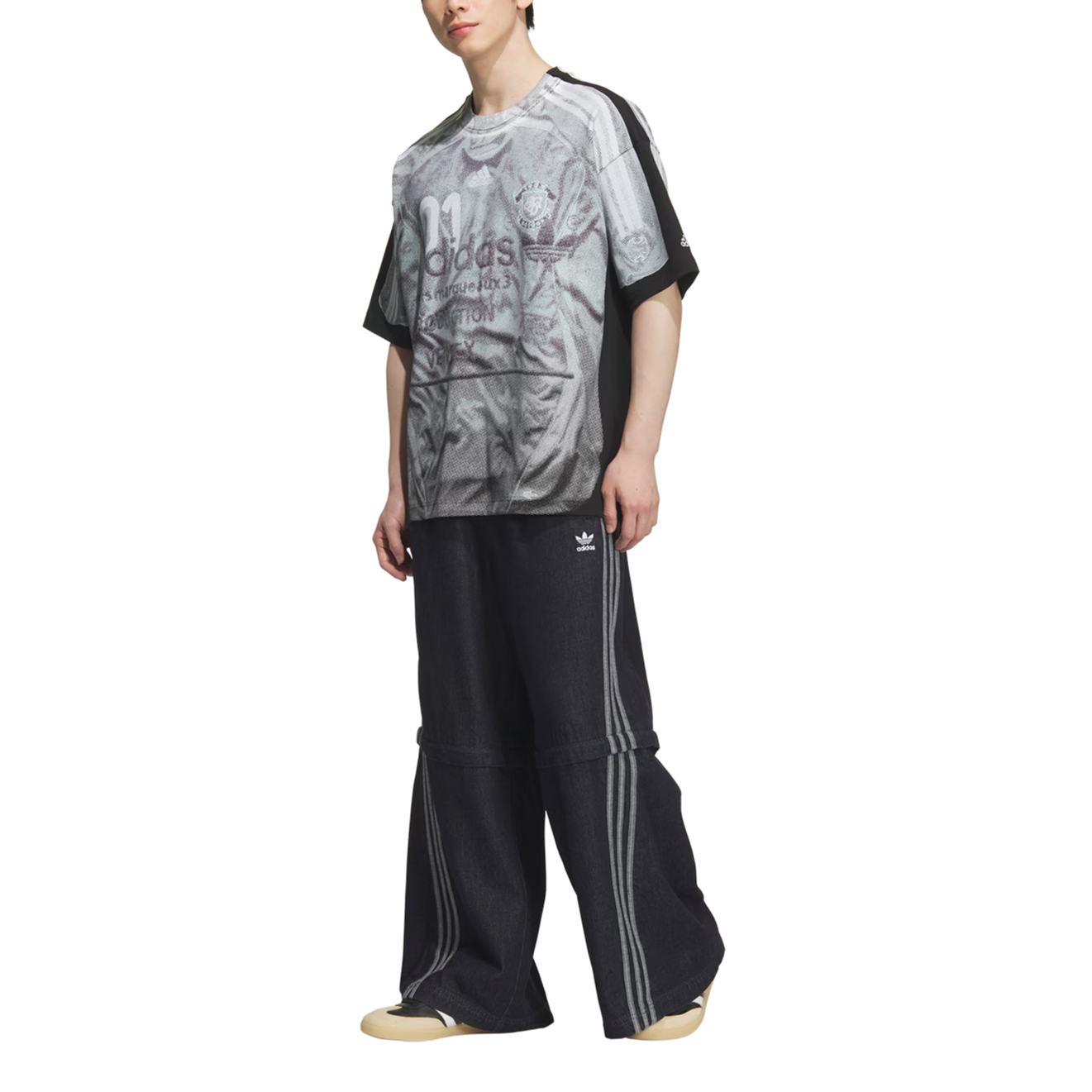 FW25 SNBN GFX 3 футболка Unisex Adidas Originals, серый/черный/белый — фото 3