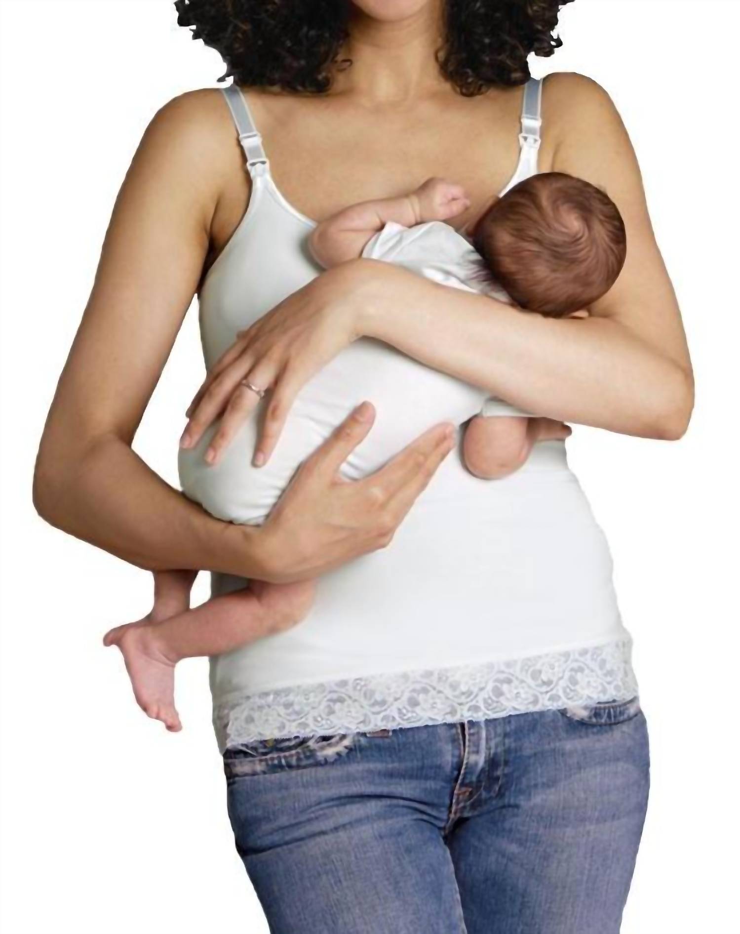 

Топ-бюстгальтер для кормления с кружевом в белом цвете Glamourmom