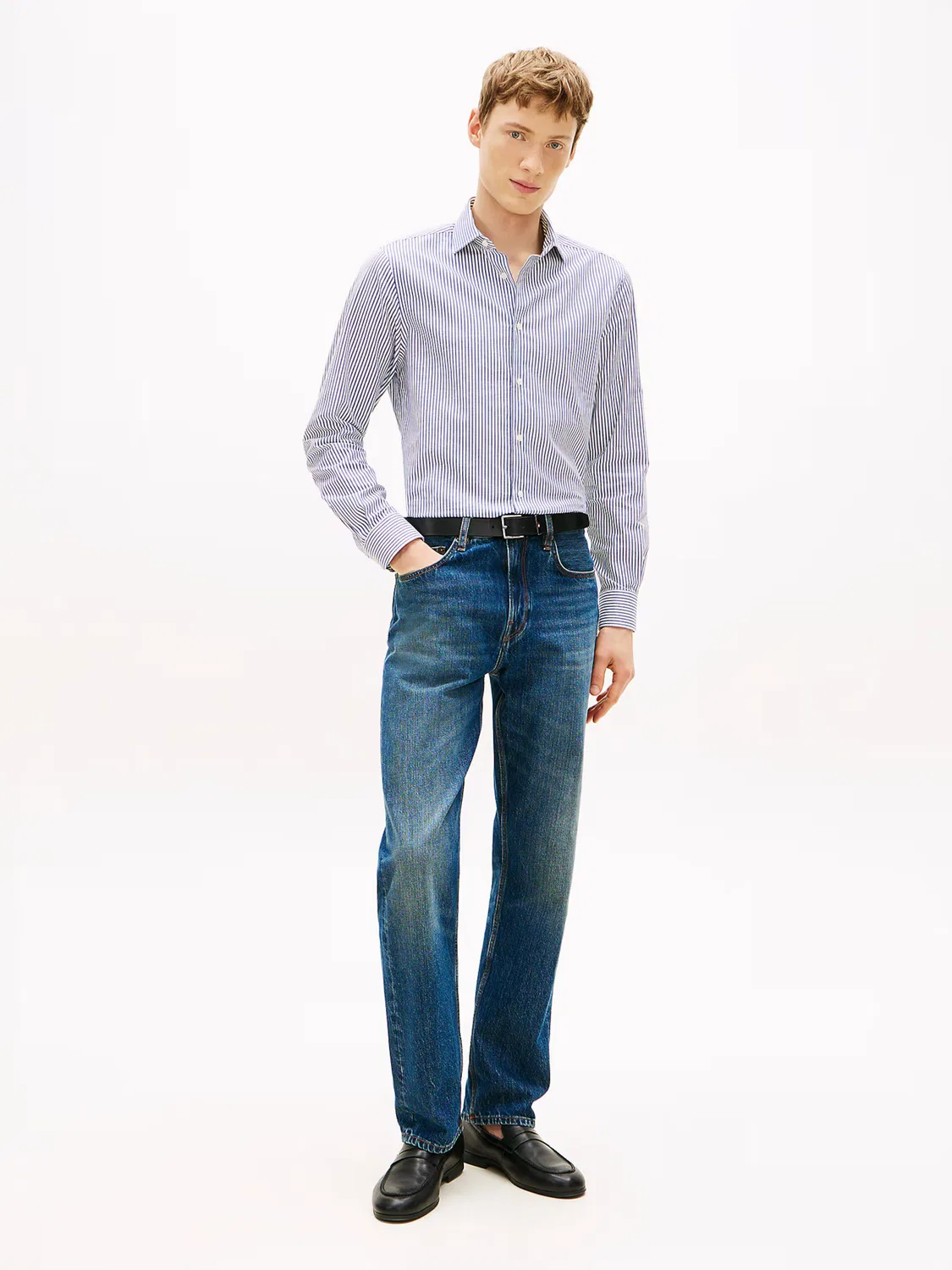 Деловая рубашка стандартного кроя Tommy Hilfiger, Marine Blue — фото 3