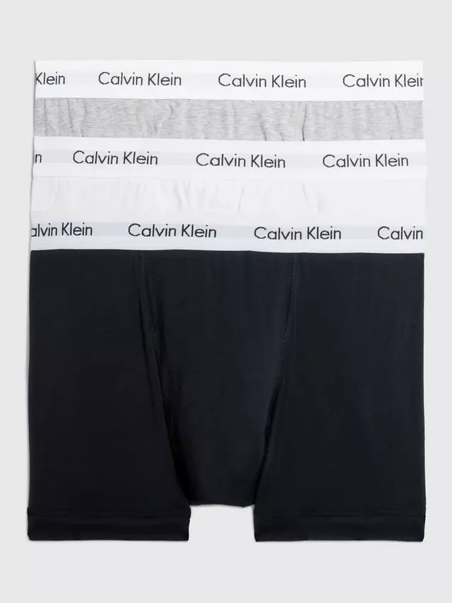 

Трусы Calvin Klein Regular Cotton Stretch 3 шт, цвет black/white/grey/heather