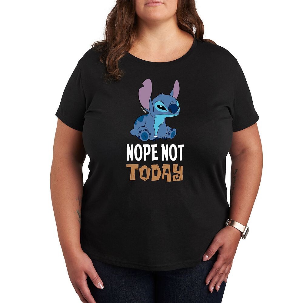 

Футболка Disney's Lilo & Stitch Plus Size с рисунком Nope Not Today Licensed Character, черный