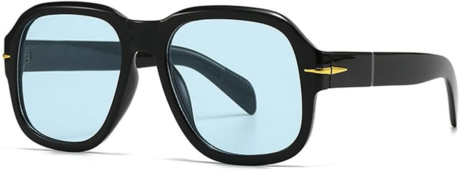 

Ретро солнцезащитные очки для женщин, модные, с прозрачными градиентными линзами, защита от УФ-излучения UV400; мужские солнцезащитные очки с заклепками HVTVTLA, Black Blue