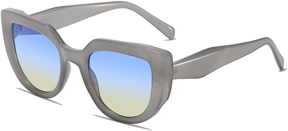 

Модные солнцезащитные очки «кошачий глаз» для женщин, увеличенного размера; мужские солнцезащитные очки с плоскими линзами, защищающие от УФ-излучения UV400 TYUVIVO, Gray Blue