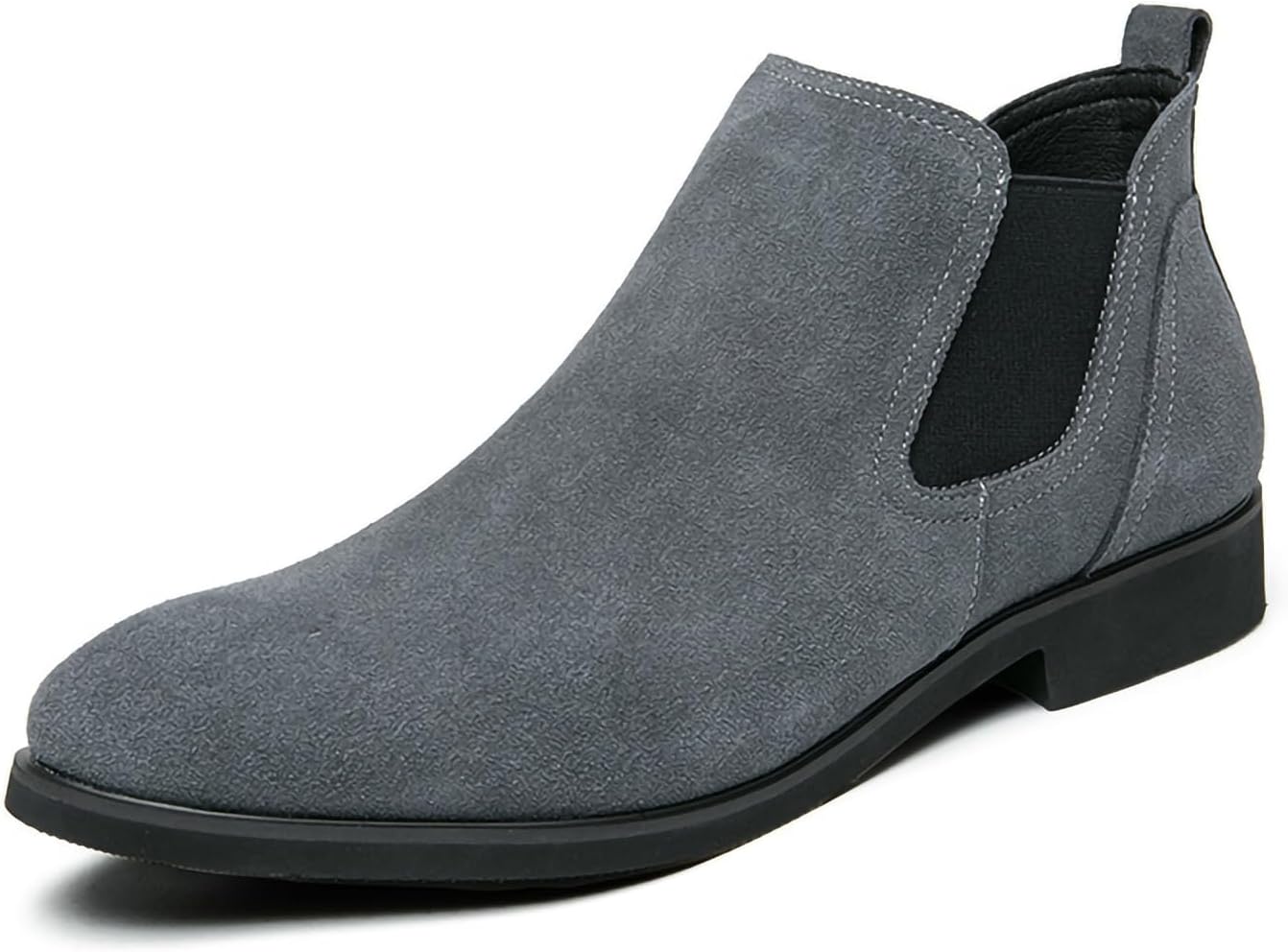 

Мужские ботинки челси, повседневные, удобные, без шнурков, из замши и искусственной кожи, стильные рабочие ботинки для мужчин Generic, серый