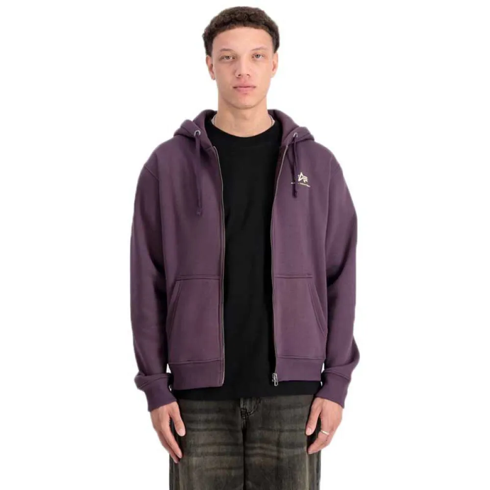 

Толстовка Alpha Industries Basic SL full zip, фиолетовый