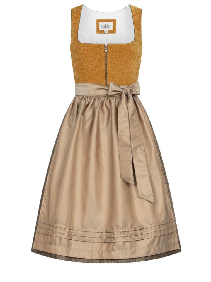 

Nübler Миди дирндль Кира желтого цвета