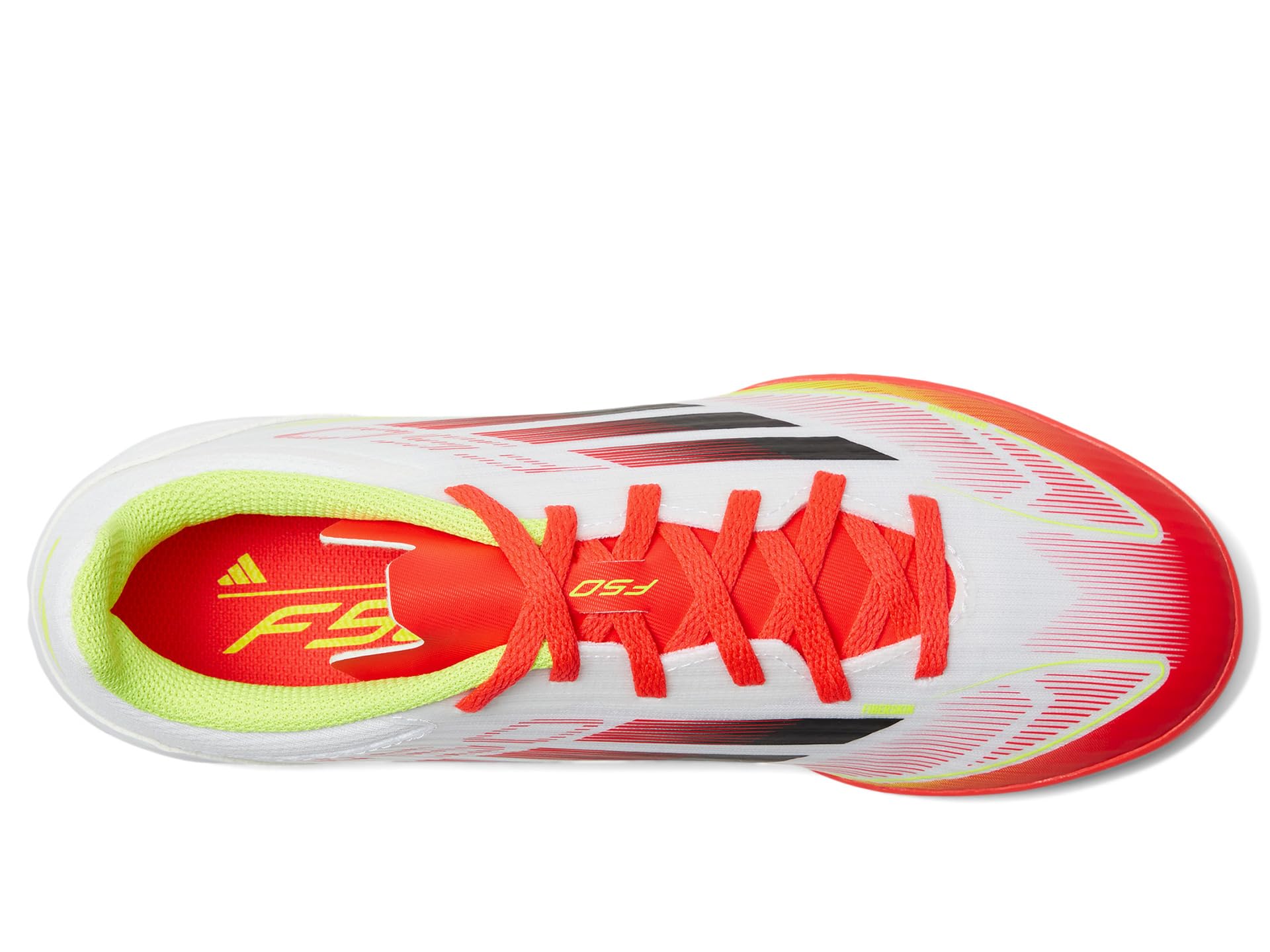 Кроссовки Adidas Kids F50 League Turf Soccer Cleats, White/Black/Solar Yellow — фото 2