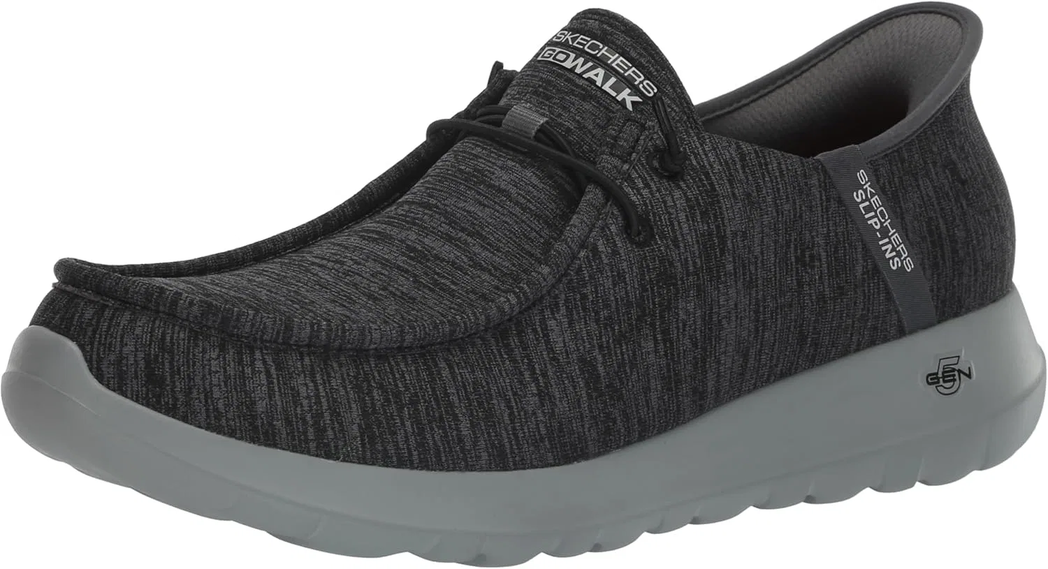 Женские слипоны Skechers Gowalk Max Slip-Ins - спортивные повседневные прогулочные кроссовки | Кроссовки с воздушной подушкой и эффектом памяти, Dark Grey Black
