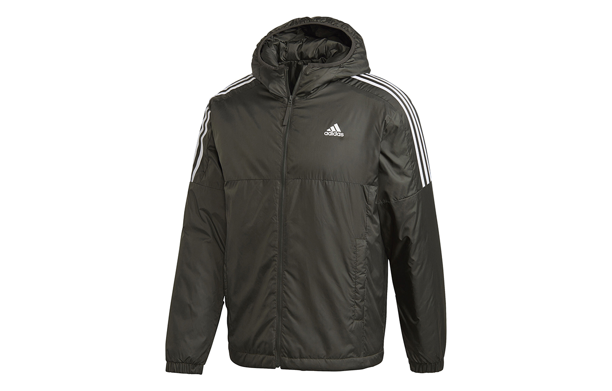 Пуховики мужские оливково-коричневые Adidas, оливковый коричневый — фото 2