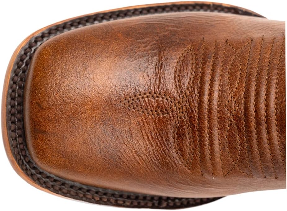 Мужские повседневные ботинки Ferrini Mens Beau с квадратным носком и вышивкой, средняя голень - коричневые Ferrini Italia — фото 4