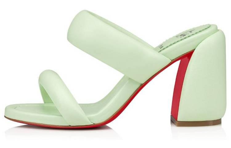 Christian Louboutin Тапочки-слайды CL, женские, зеленые