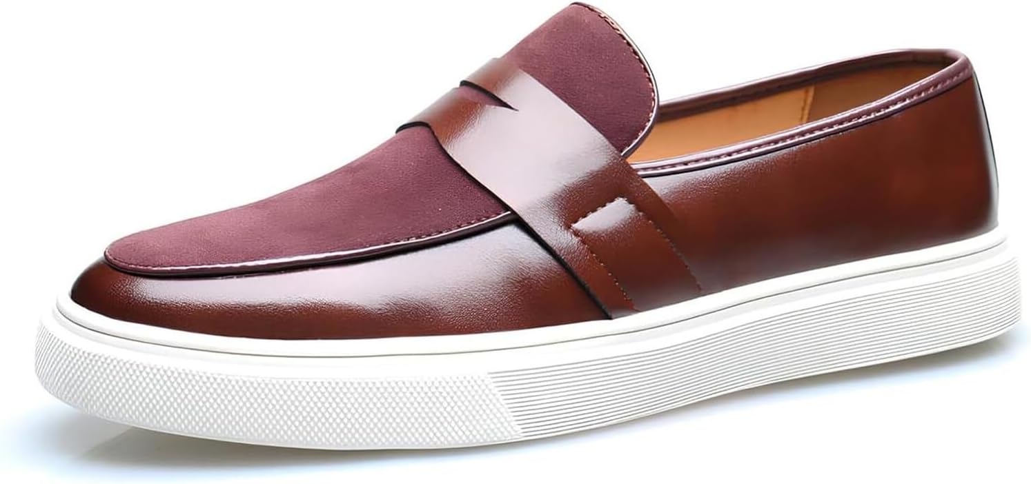 

Мужские модные лоферы с округлым носком, туфли из замши, удобные слипоны, повседневные пенни-лоферы для прогулок, вождения и свиданий Generic, коричневый