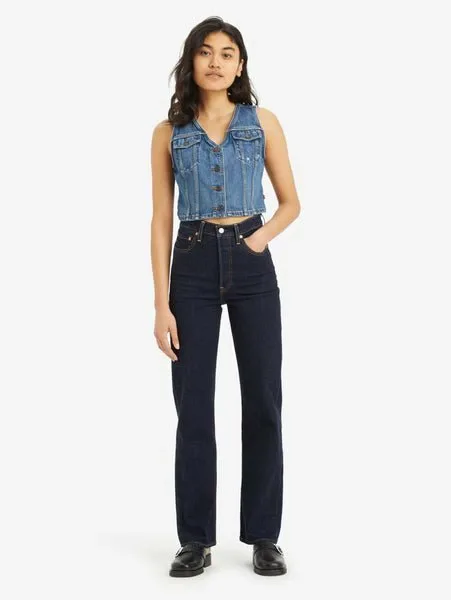 Прямые джинсы RIBCAGE, темно-синего цвета Levi's, Dark Indigo - Flat Finish — фото 2