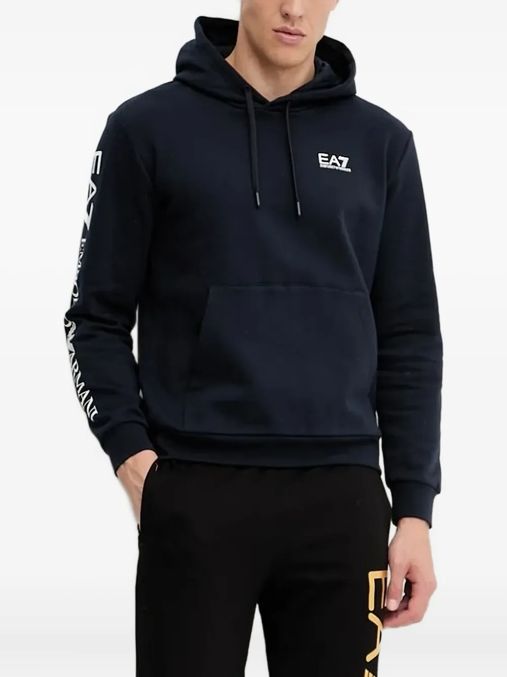 

Толстовка с логотипом на рукавах Ea7 Emporio Armani, синий