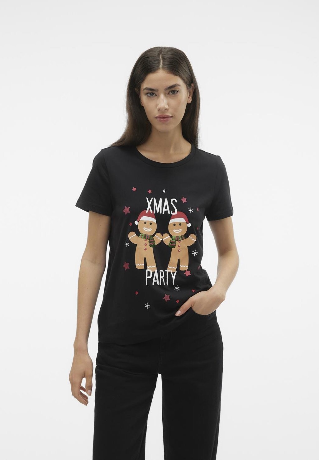 

Футболка с принтом Vmfrancis Xmas Vero Moda, черный