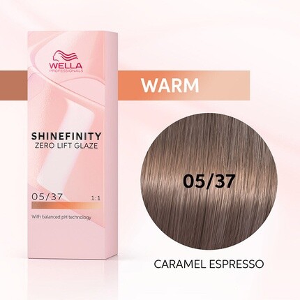 Shinefinity Caramel Espresso 05/37 Светло-коричневый золотой песок 60 мл, Wella — фото 2