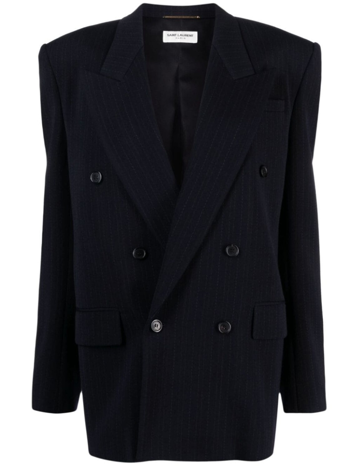 

Saint Laurent двубортный блейзер, синий