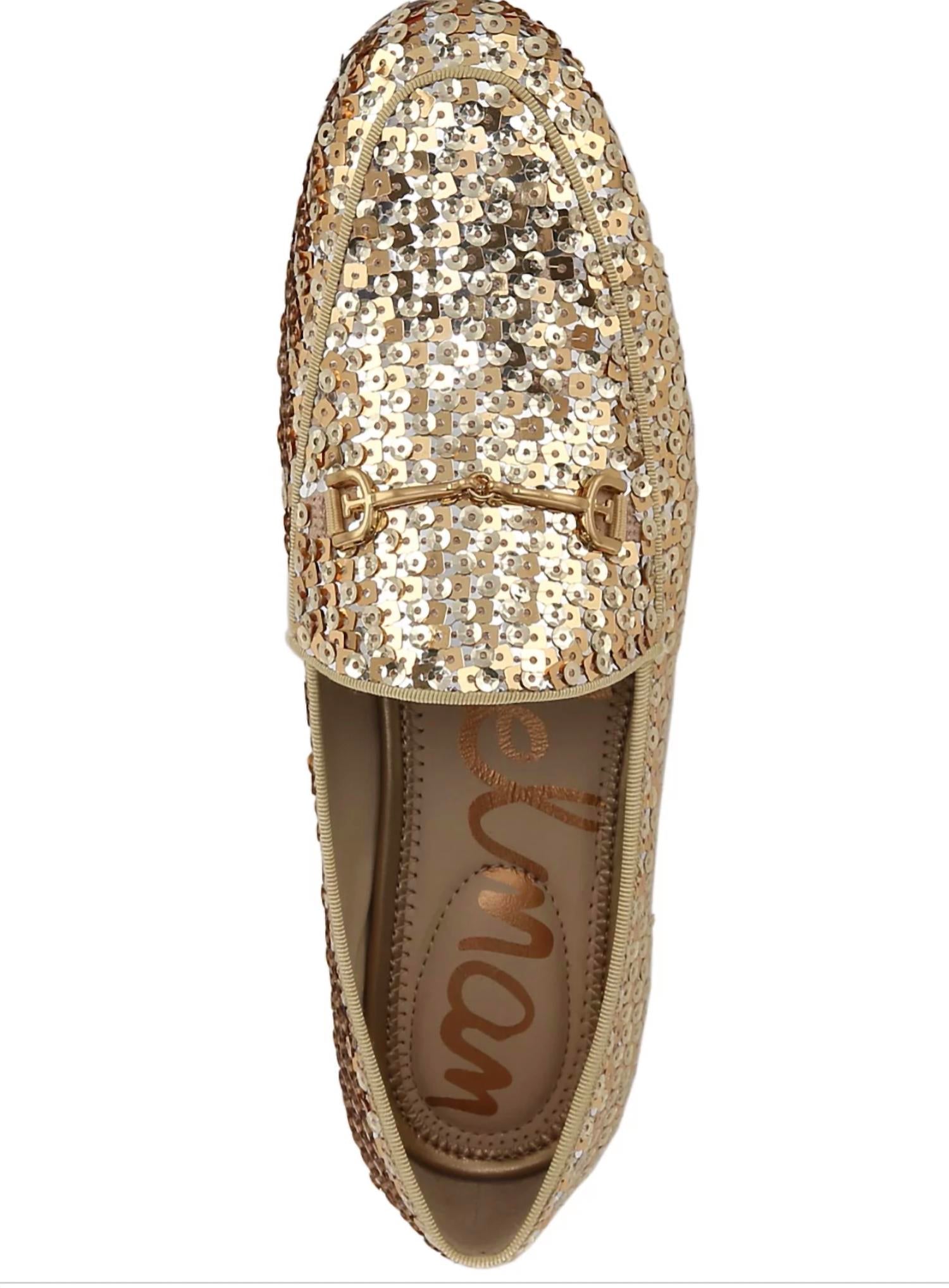 Loraine Лоферы с пайетками золотые Sam Edelman, золотой — фото 2