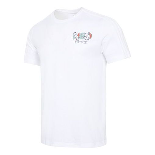 

Футболка neo printing sports round neck short sleeve white Adidas, белый