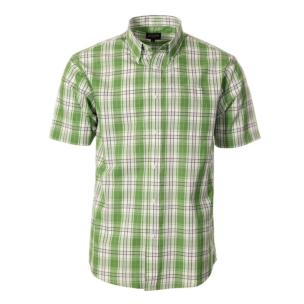 

Gioberti Мужская рубашка в клетку с коротким рукавом, цвет Green White