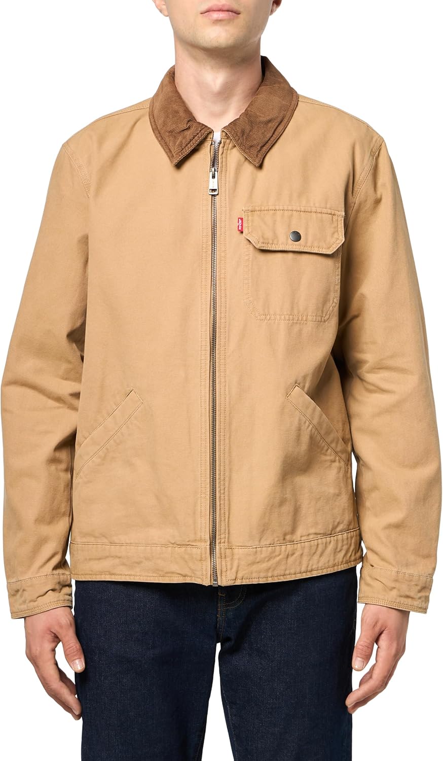 

Куртка Levi's Workwear из хлопчатобумажной ткани с вельветовым воротником и воротником Depot, Tan Lightweight